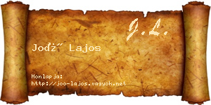 Joó Lajos névjegykártya